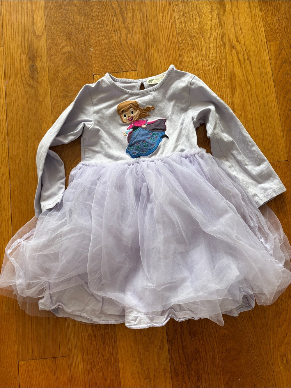 Monica + Andy Disney Princess Anna Light Purple Tulle Long-Sleeve Girls Dress